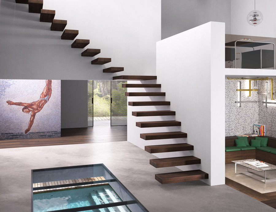 Escalier suspendu design WALL