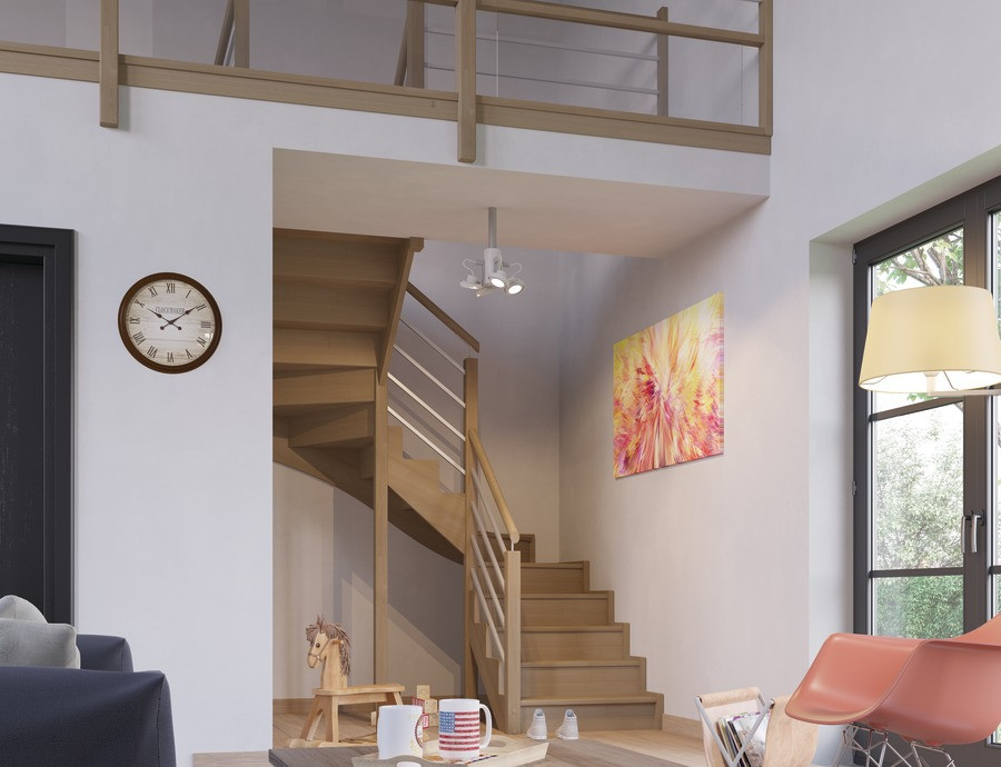 Escalier DOUBLE LIMONS CREMAILLERES BOIS
