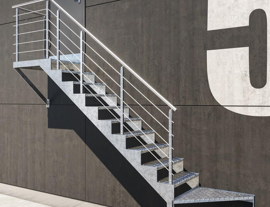 Escalier extérieur à double limon latéral GEMMA ZINC
